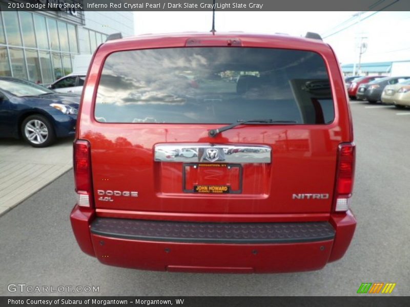 Inferno Red Crystal Pearl / Dark Slate Gray/Light Slate Gray 2010 Dodge Nitro Shock
