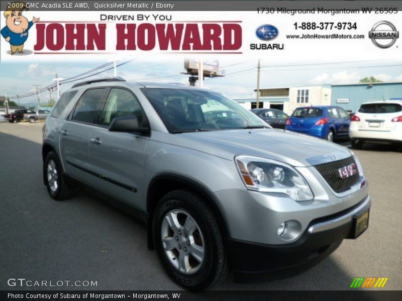 Quicksilver Metallic / Ebony 2009 GMC Acadia SLE AWD