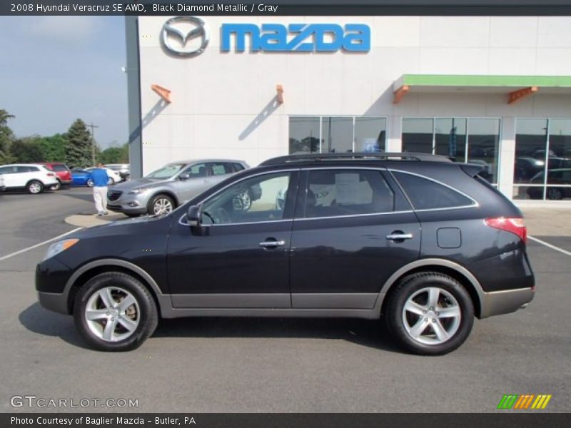 Black Diamond Metallic / Gray 2008 Hyundai Veracruz SE AWD