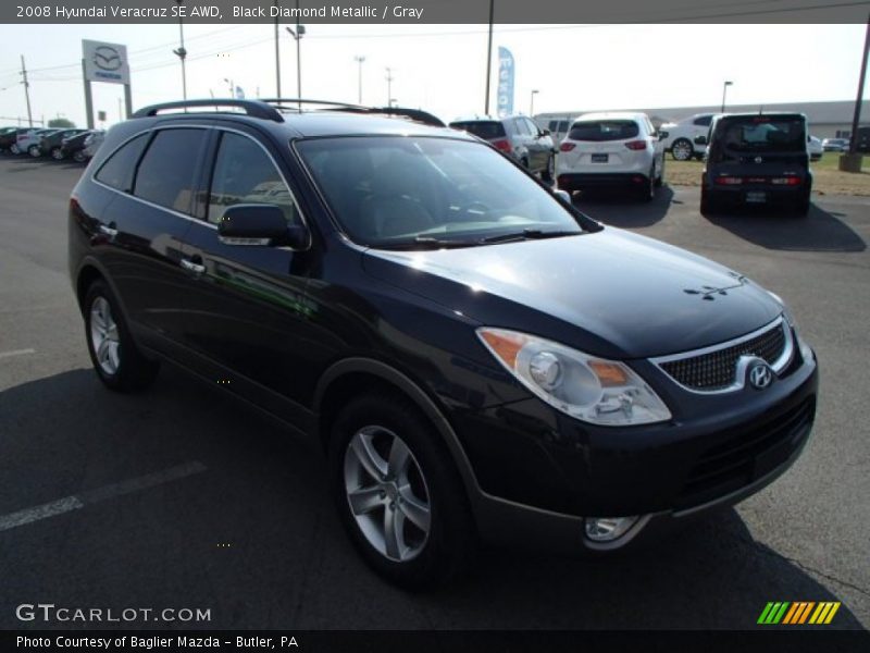 Black Diamond Metallic / Gray 2008 Hyundai Veracruz SE AWD