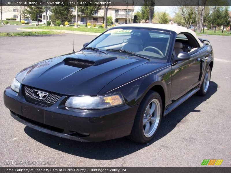 Black / Medium Parchment 2002 Ford Mustang GT Convertible