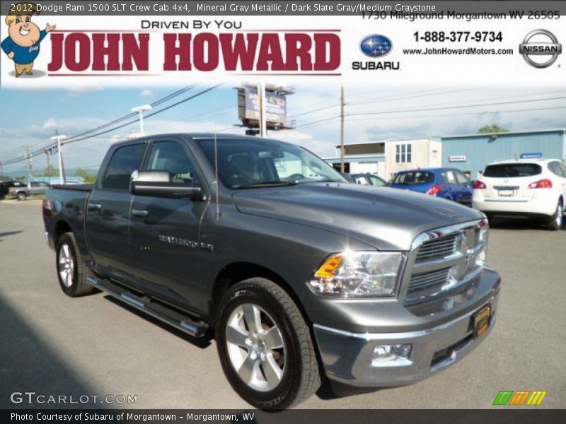 Mineral Gray Metallic / Dark Slate Gray/Medium Graystone 2012 Dodge Ram 1500 SLT Crew Cab 4x4