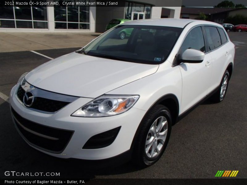 Crystal White Pearl Mica / Sand 2012 Mazda CX-9 Sport AWD