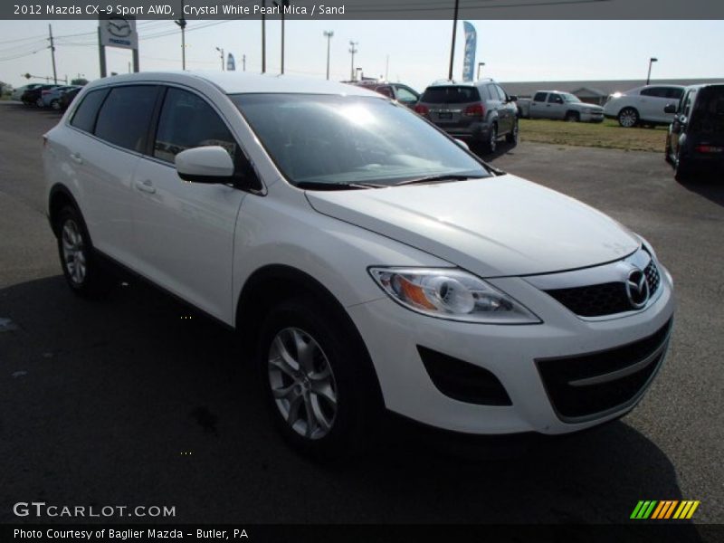 Crystal White Pearl Mica / Sand 2012 Mazda CX-9 Sport AWD