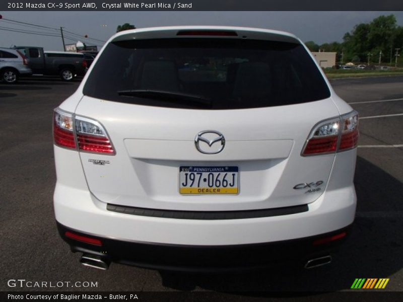 Crystal White Pearl Mica / Sand 2012 Mazda CX-9 Sport AWD