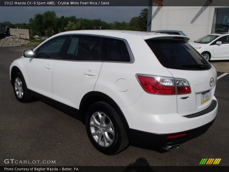 Crystal White Pearl Mica / Sand 2012 Mazda CX-9 Sport AWD