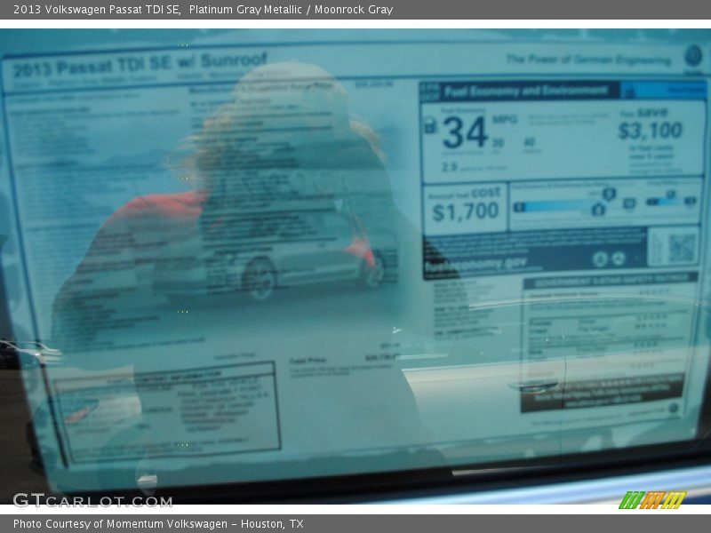 Platinum Gray Metallic / Moonrock Gray 2013 Volkswagen Passat TDI SE