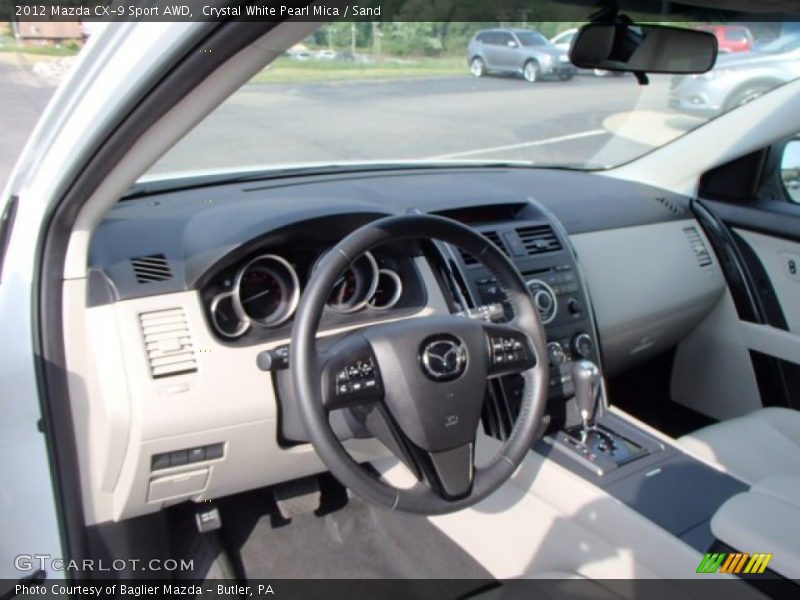 Crystal White Pearl Mica / Sand 2012 Mazda CX-9 Sport AWD