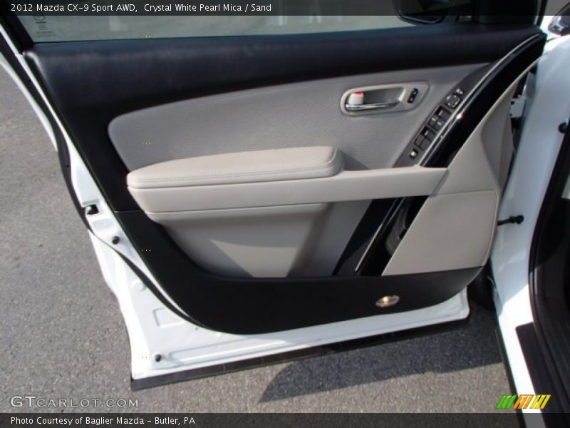 Crystal White Pearl Mica / Sand 2012 Mazda CX-9 Sport AWD