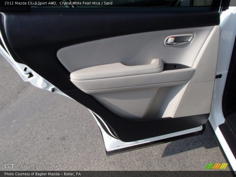 Crystal White Pearl Mica / Sand 2012 Mazda CX-9 Sport AWD
