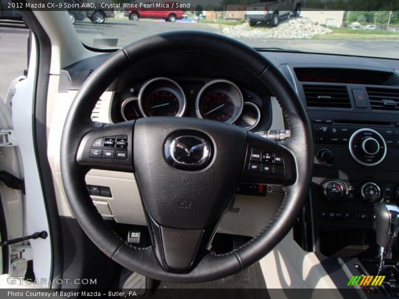 Crystal White Pearl Mica / Sand 2012 Mazda CX-9 Sport AWD