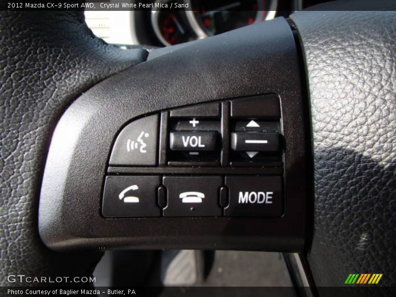 Crystal White Pearl Mica / Sand 2012 Mazda CX-9 Sport AWD
