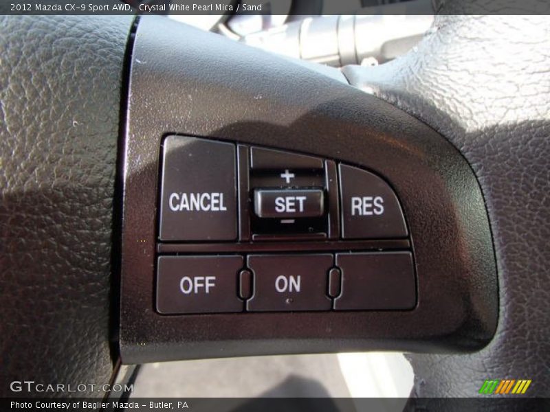 Crystal White Pearl Mica / Sand 2012 Mazda CX-9 Sport AWD