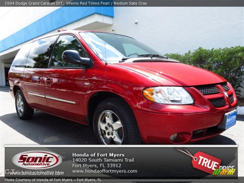 Inferno Red Tinted Pearl / Medium Slate Gray 2004 Dodge Grand Caravan SXT