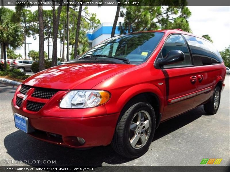 Inferno Red Tinted Pearl / Medium Slate Gray 2004 Dodge Grand Caravan SXT