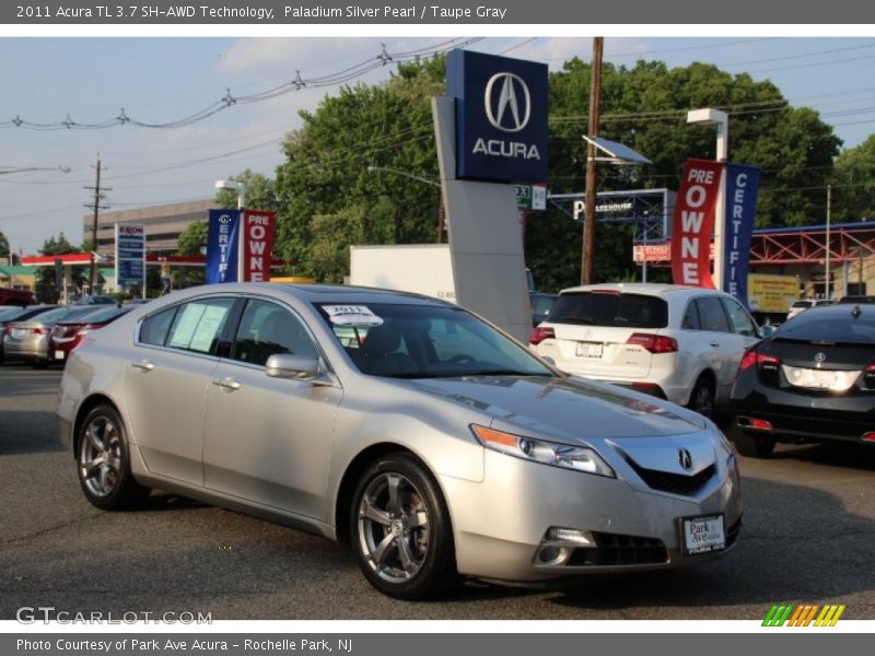 Paladium Silver Pearl / Taupe Gray 2011 Acura TL 3.7 SH-AWD Technology