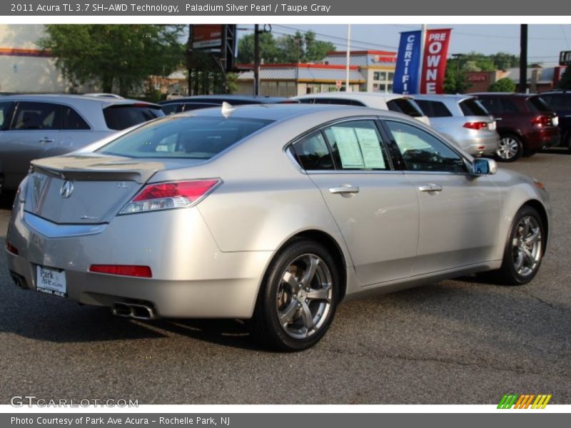 Paladium Silver Pearl / Taupe Gray 2011 Acura TL 3.7 SH-AWD Technology