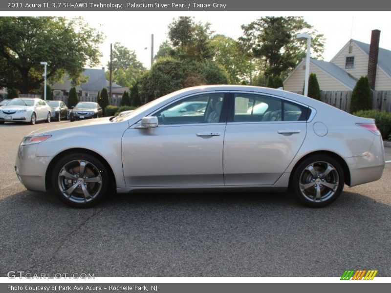 Paladium Silver Pearl / Taupe Gray 2011 Acura TL 3.7 SH-AWD Technology