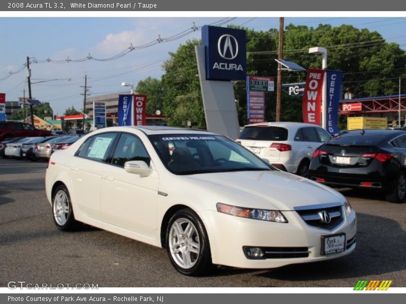 White Diamond Pearl / Taupe 2008 Acura TL 3.2
