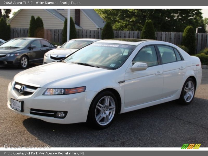 White Diamond Pearl / Taupe 2008 Acura TL 3.2