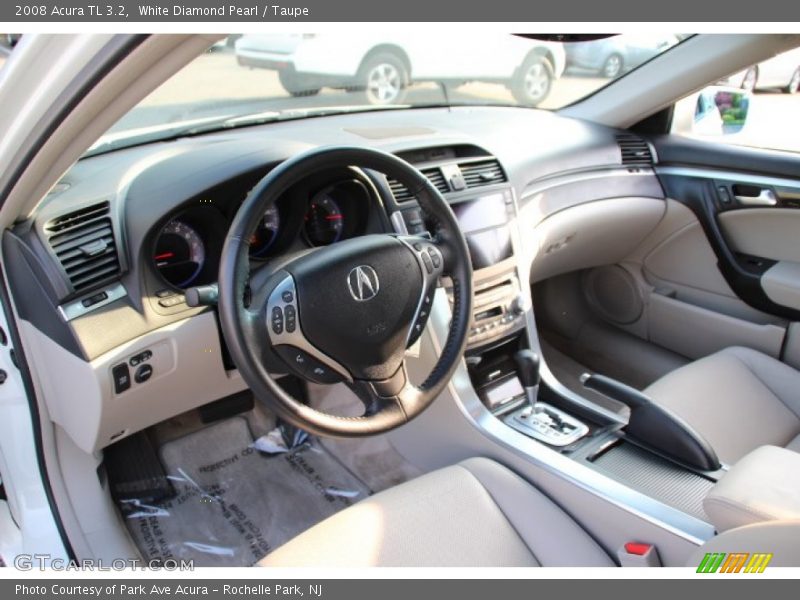 White Diamond Pearl / Taupe 2008 Acura TL 3.2