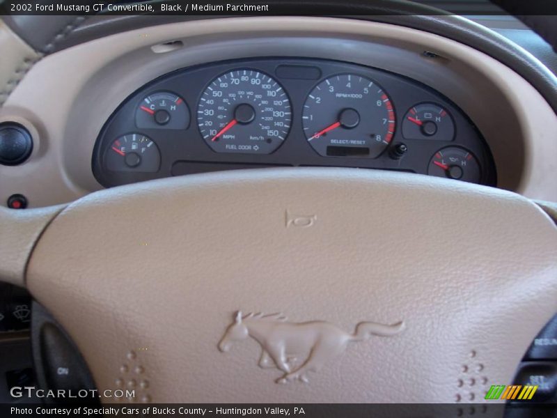 Black / Medium Parchment 2002 Ford Mustang GT Convertible
