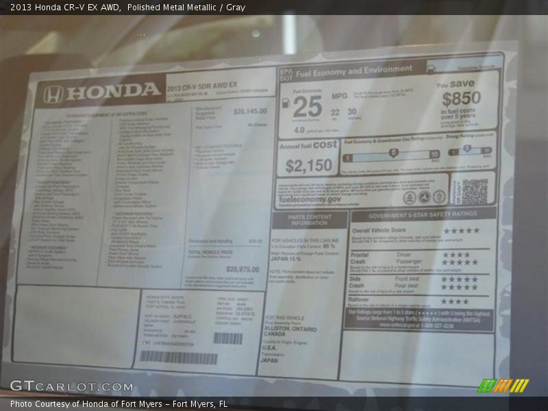 Polished Metal Metallic / Gray 2013 Honda CR-V EX AWD