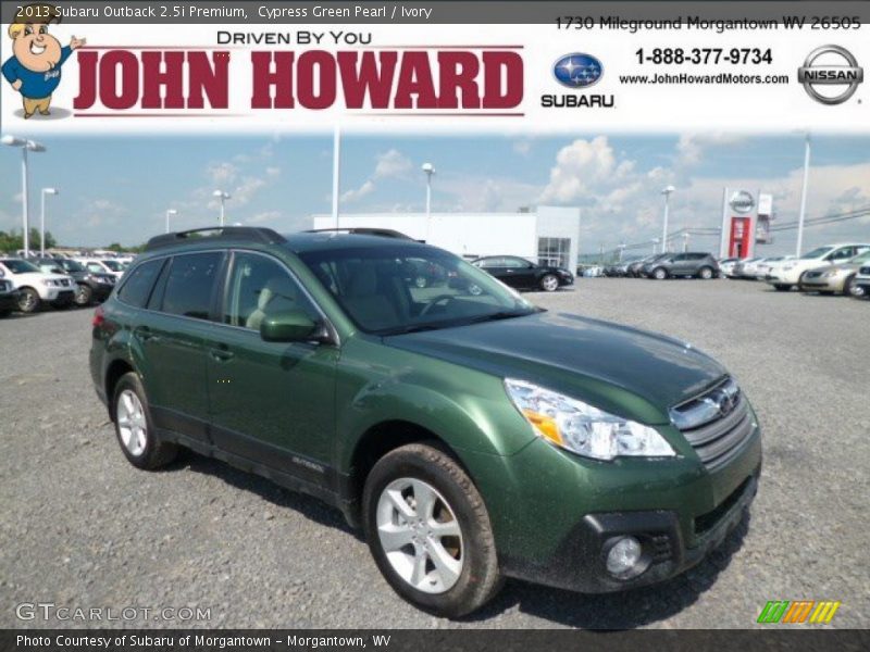 Cypress Green Pearl / Ivory 2013 Subaru Outback 2.5i Premium