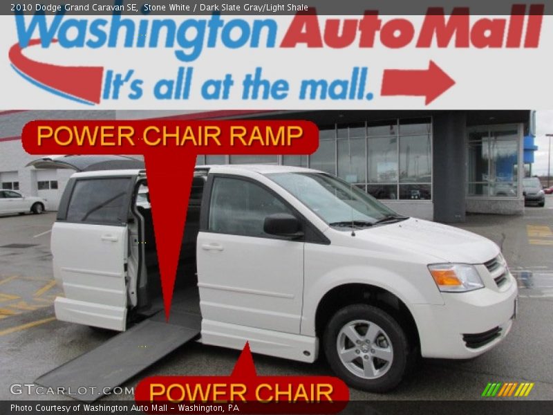 Stone White / Dark Slate Gray/Light Shale 2010 Dodge Grand Caravan SE