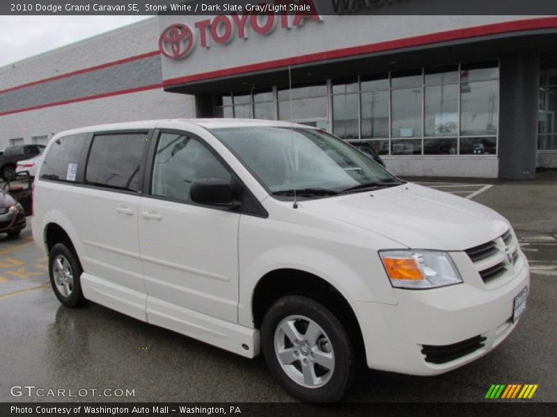 Stone White / Dark Slate Gray/Light Shale 2010 Dodge Grand Caravan SE