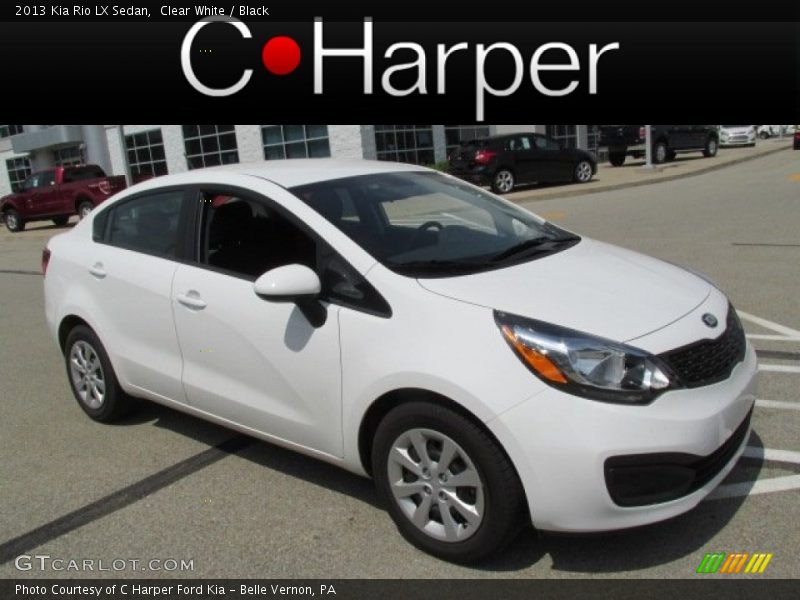 Clear White / Black 2013 Kia Rio LX Sedan