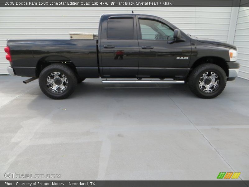 Brilliant Black Crystal Pearl / Khaki 2008 Dodge Ram 1500 Lone Star Edition Quad Cab 4x4