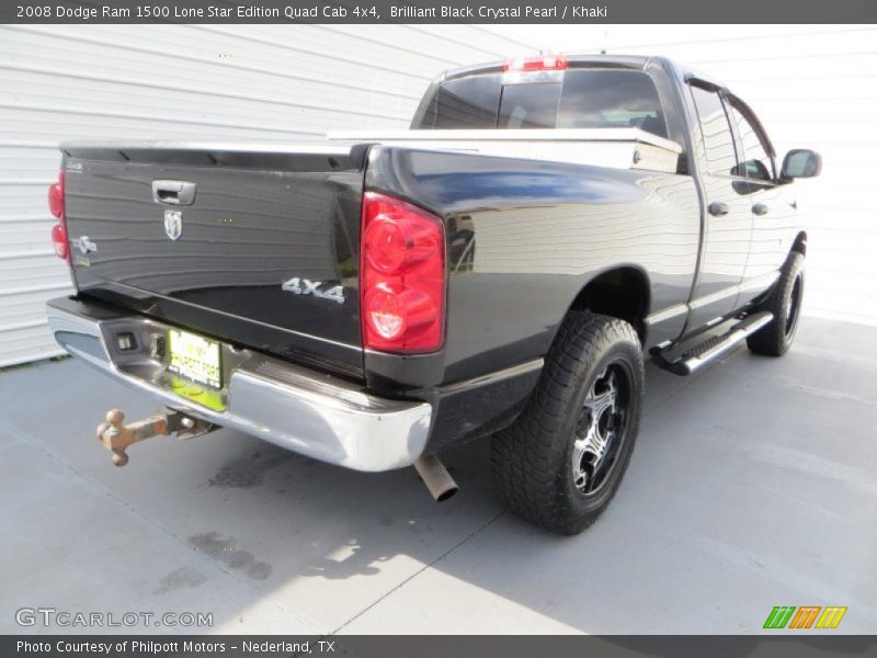 Brilliant Black Crystal Pearl / Khaki 2008 Dodge Ram 1500 Lone Star Edition Quad Cab 4x4