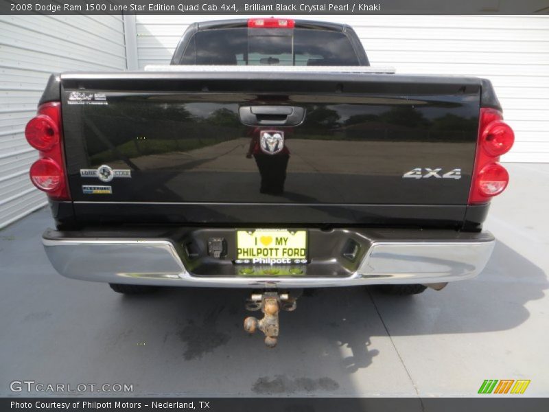 Brilliant Black Crystal Pearl / Khaki 2008 Dodge Ram 1500 Lone Star Edition Quad Cab 4x4