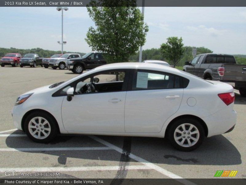 Clear White / Black 2013 Kia Rio LX Sedan