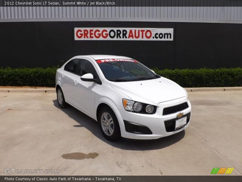 Summit White / Jet Black/Brick 2012 Chevrolet Sonic LT Sedan