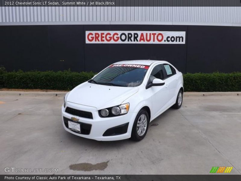Summit White / Jet Black/Brick 2012 Chevrolet Sonic LT Sedan