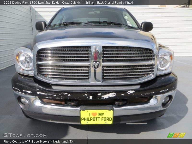Brilliant Black Crystal Pearl / Khaki 2008 Dodge Ram 1500 Lone Star Edition Quad Cab 4x4