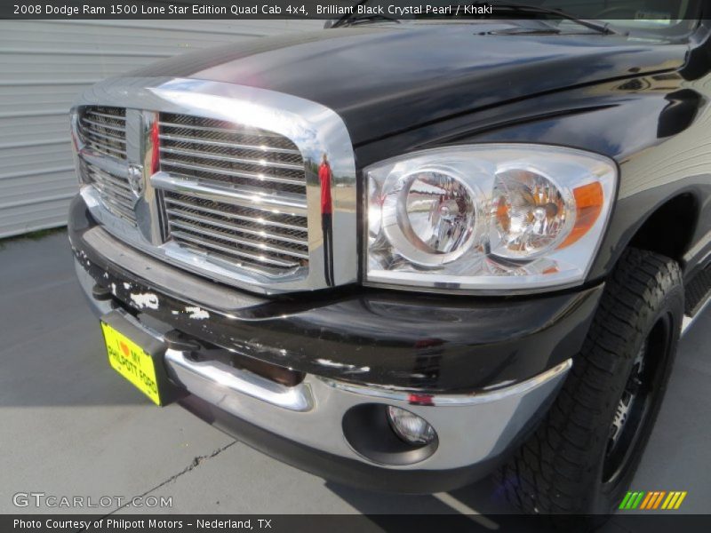 Brilliant Black Crystal Pearl / Khaki 2008 Dodge Ram 1500 Lone Star Edition Quad Cab 4x4