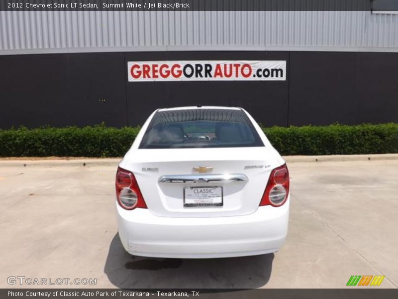 Summit White / Jet Black/Brick 2012 Chevrolet Sonic LT Sedan