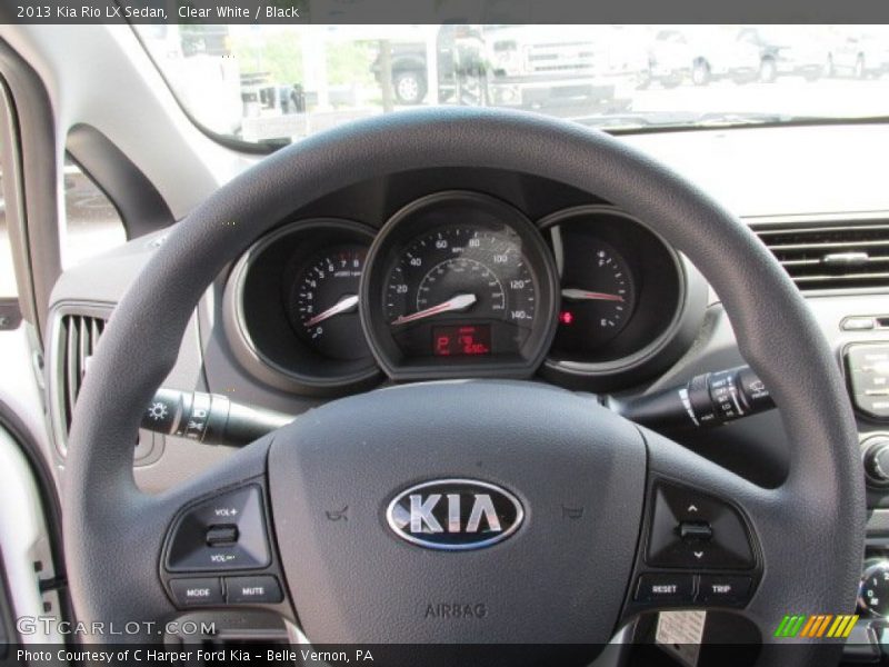 Clear White / Black 2013 Kia Rio LX Sedan