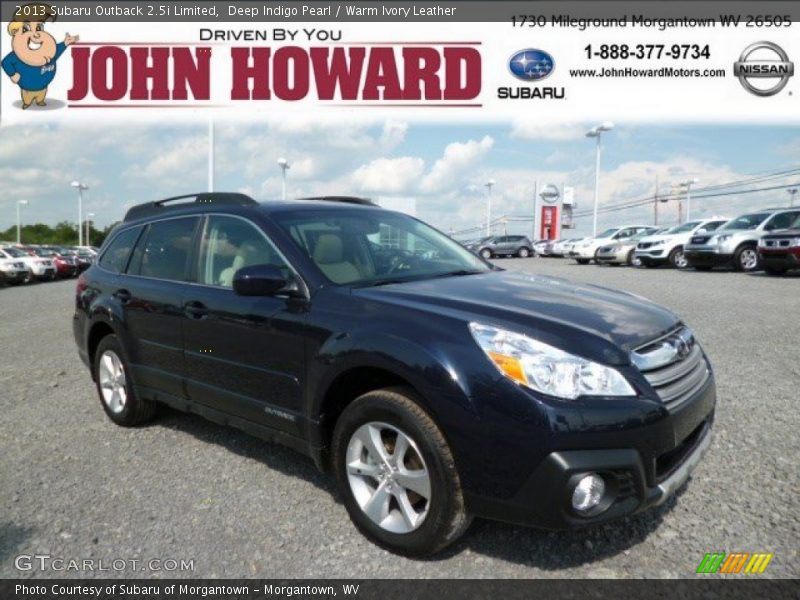 Deep Indigo Pearl / Warm Ivory Leather 2013 Subaru Outback 2.5i Limited