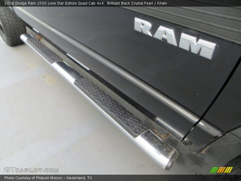 Brilliant Black Crystal Pearl / Khaki 2008 Dodge Ram 1500 Lone Star Edition Quad Cab 4x4