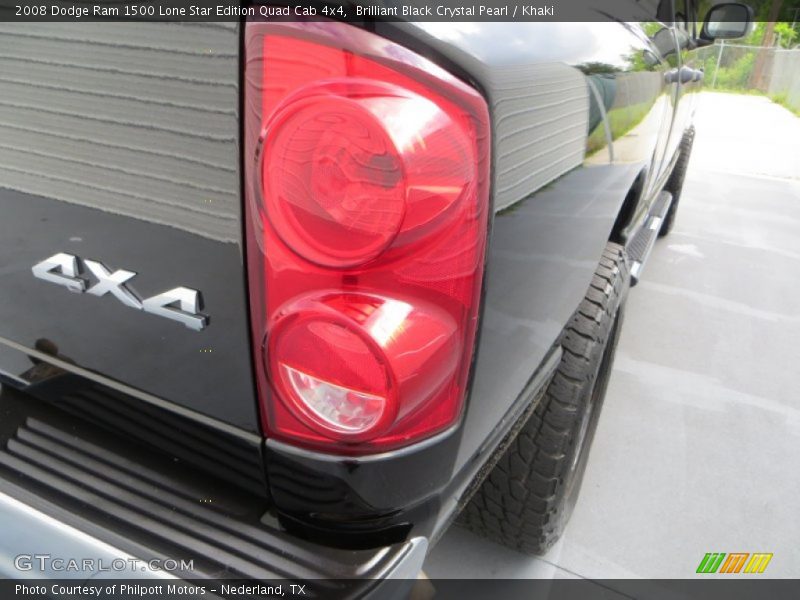 Brilliant Black Crystal Pearl / Khaki 2008 Dodge Ram 1500 Lone Star Edition Quad Cab 4x4