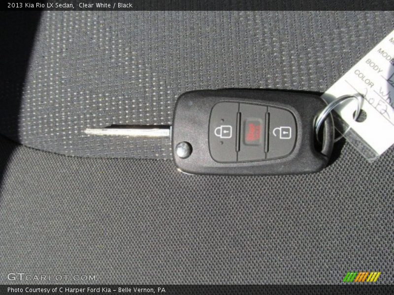 Clear White / Black 2013 Kia Rio LX Sedan