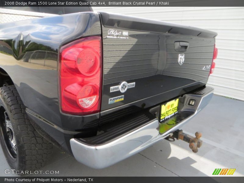 Brilliant Black Crystal Pearl / Khaki 2008 Dodge Ram 1500 Lone Star Edition Quad Cab 4x4