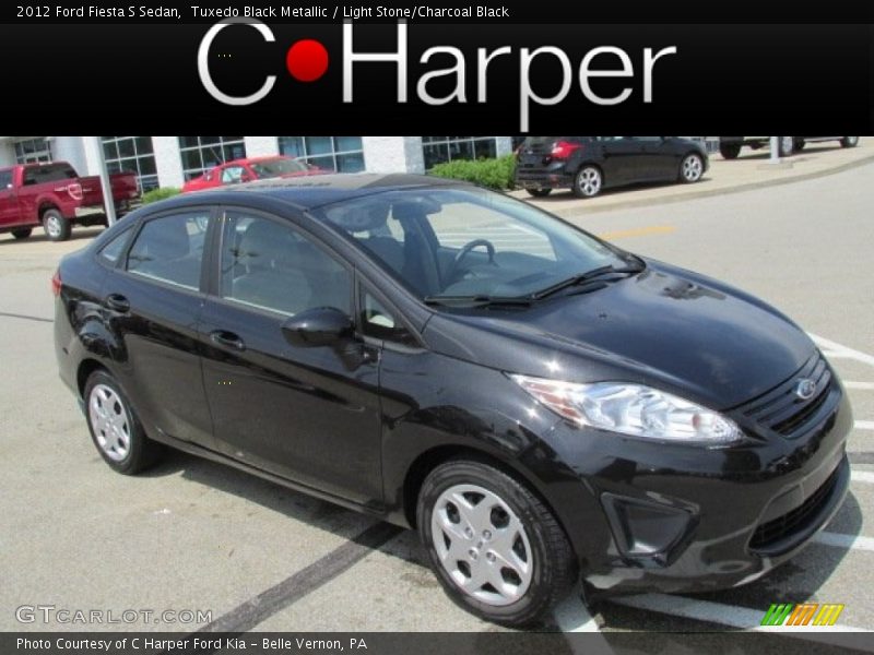 Tuxedo Black Metallic / Light Stone/Charcoal Black 2012 Ford Fiesta S Sedan