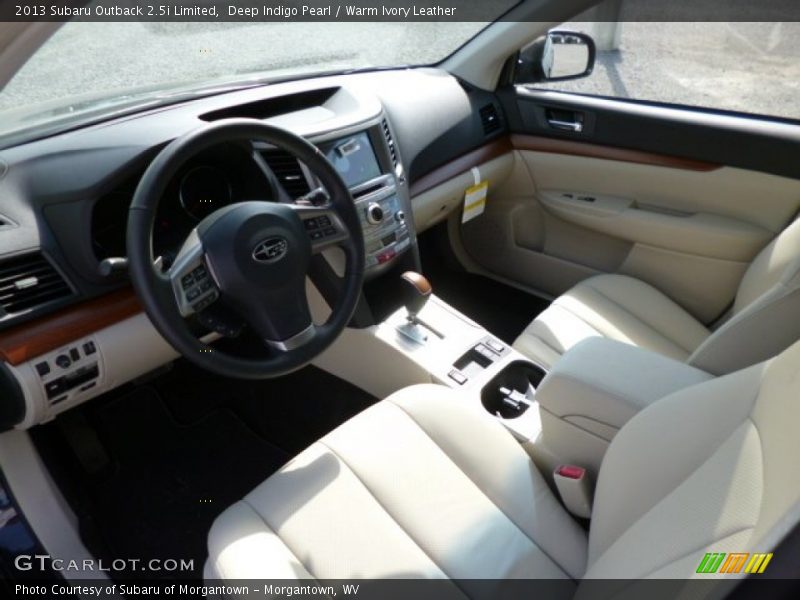 Deep Indigo Pearl / Warm Ivory Leather 2013 Subaru Outback 2.5i Limited