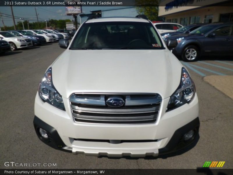 Satin White Pearl / Saddle Brown 2013 Subaru Outback 3.6R Limited
