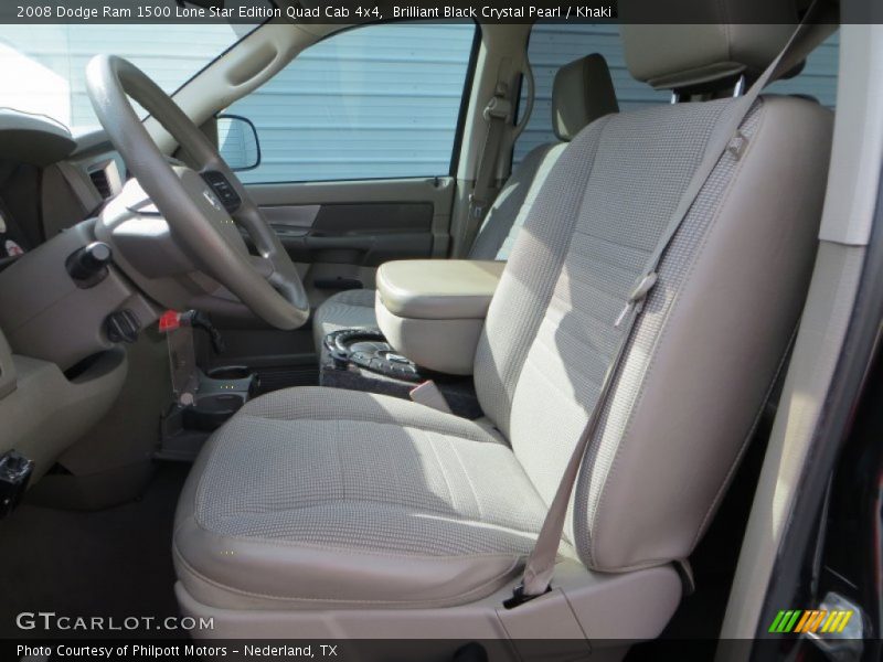 Brilliant Black Crystal Pearl / Khaki 2008 Dodge Ram 1500 Lone Star Edition Quad Cab 4x4
